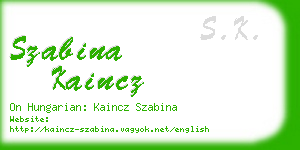 szabina kaincz business card